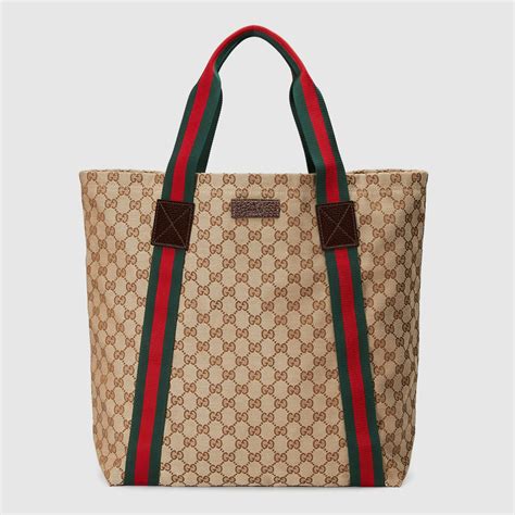 gucci original gg canvas web stripe tote bag garage sale|Gucci black canvas tote bag.